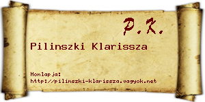 Pilinszki Klarissza névjegykártya